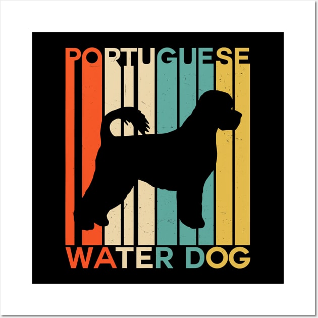 Retro Vintage Portuguese Water Dog Portie PWD Silhouette Wall Art by totemgunpowder